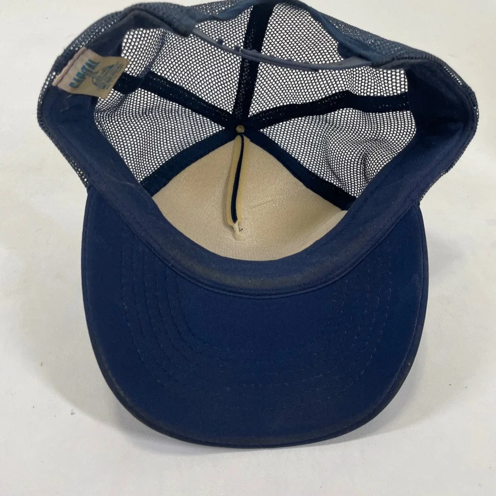 Vintage West Virginia‎ Mountaineers Capital Trucker Hat Navy Blue Snapback Cap